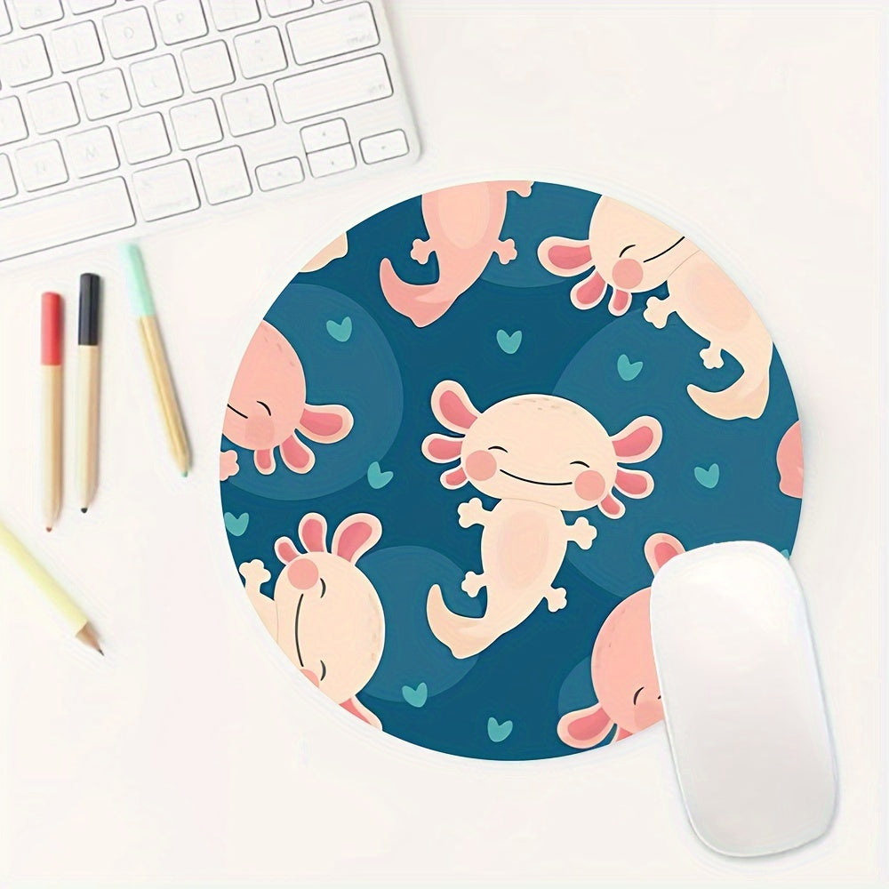 Cartoon Animal Mouse Pad Round Non-slip Rubber Mouse Mat for Office