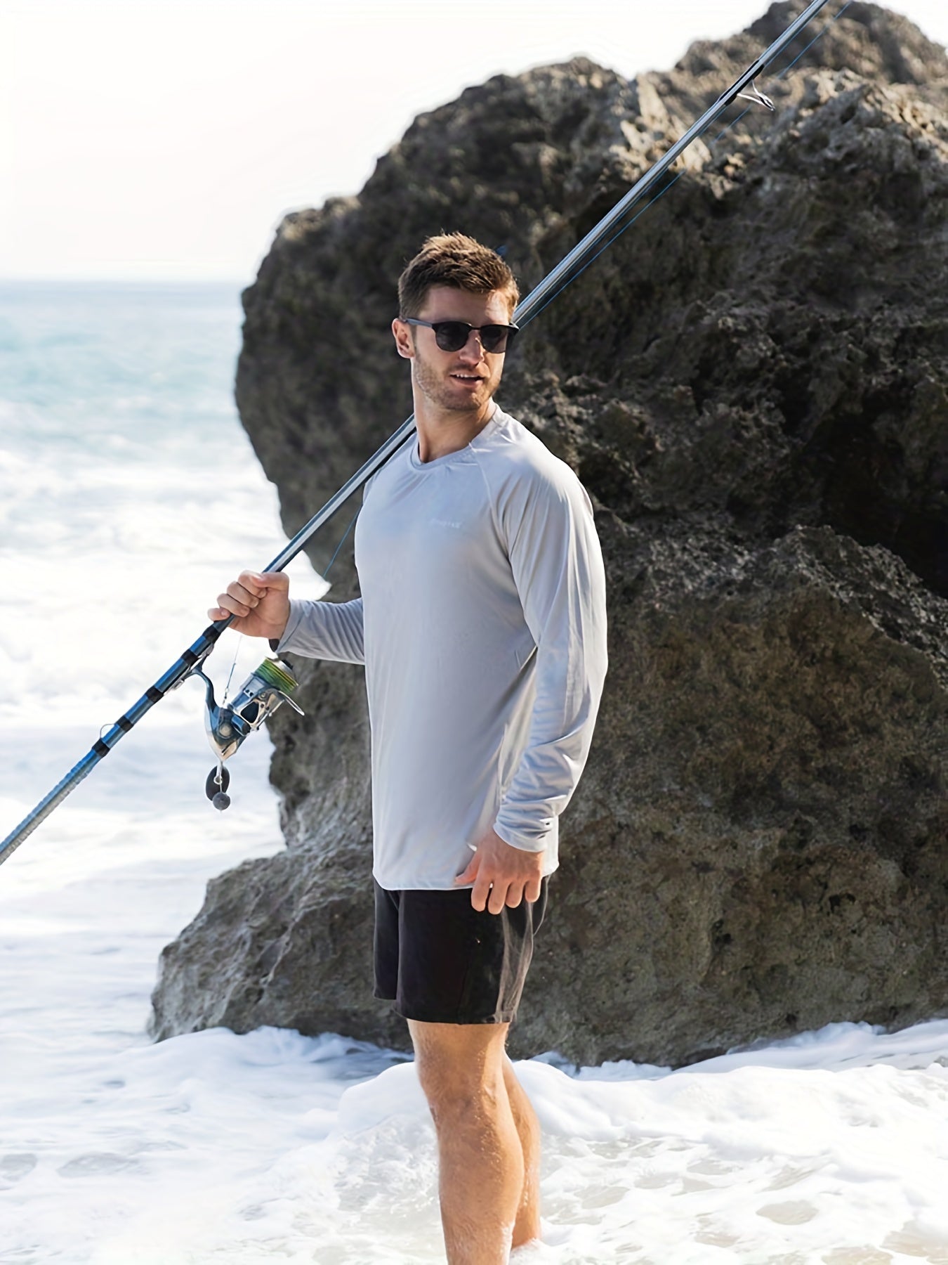3 Pcs Men's UPF 50 Sun Protection T shirts Long Sleeve Quick Dry Tops