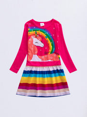 Girls Cartoon Anime Unicorn Dress