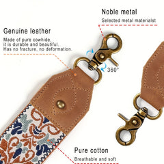 Ethnic Embroidered Wide Shoulder Strap Adjustable Replacement Belt
