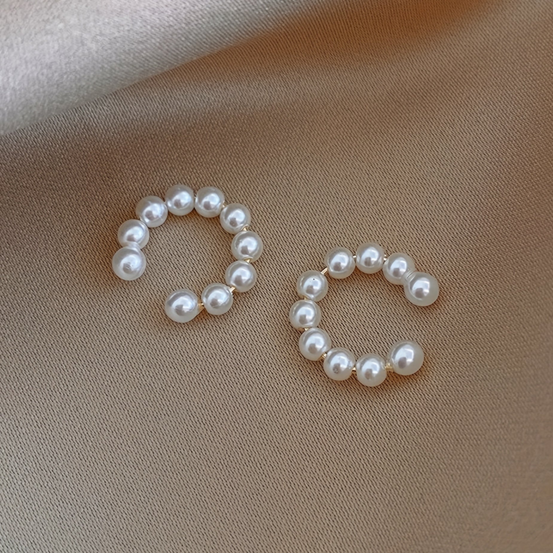 Pearl U-shaped Clip-On Earrings Lightweight Jewelry Adjustable Ear Clips