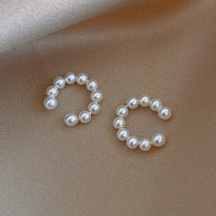 Pearl U-shaped Clip-On Earrings Lightweight Jewelry Adjustable Ear Clips