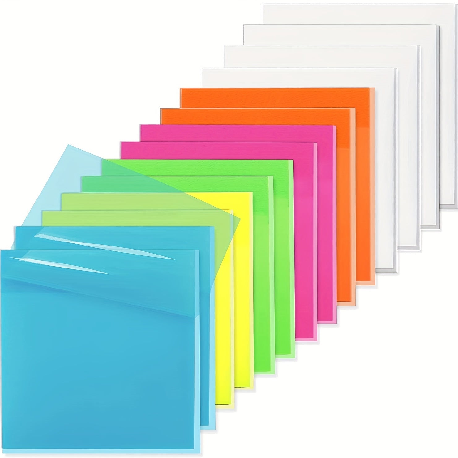 Colorful Transparent Sticky Notes 50 Sheets Waterproof Self Adhesive Memo