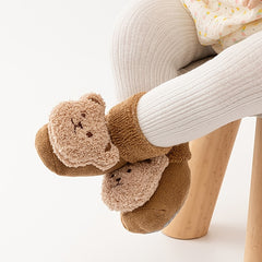 Adorable Bear Decorated Non Slip Socks for Kids