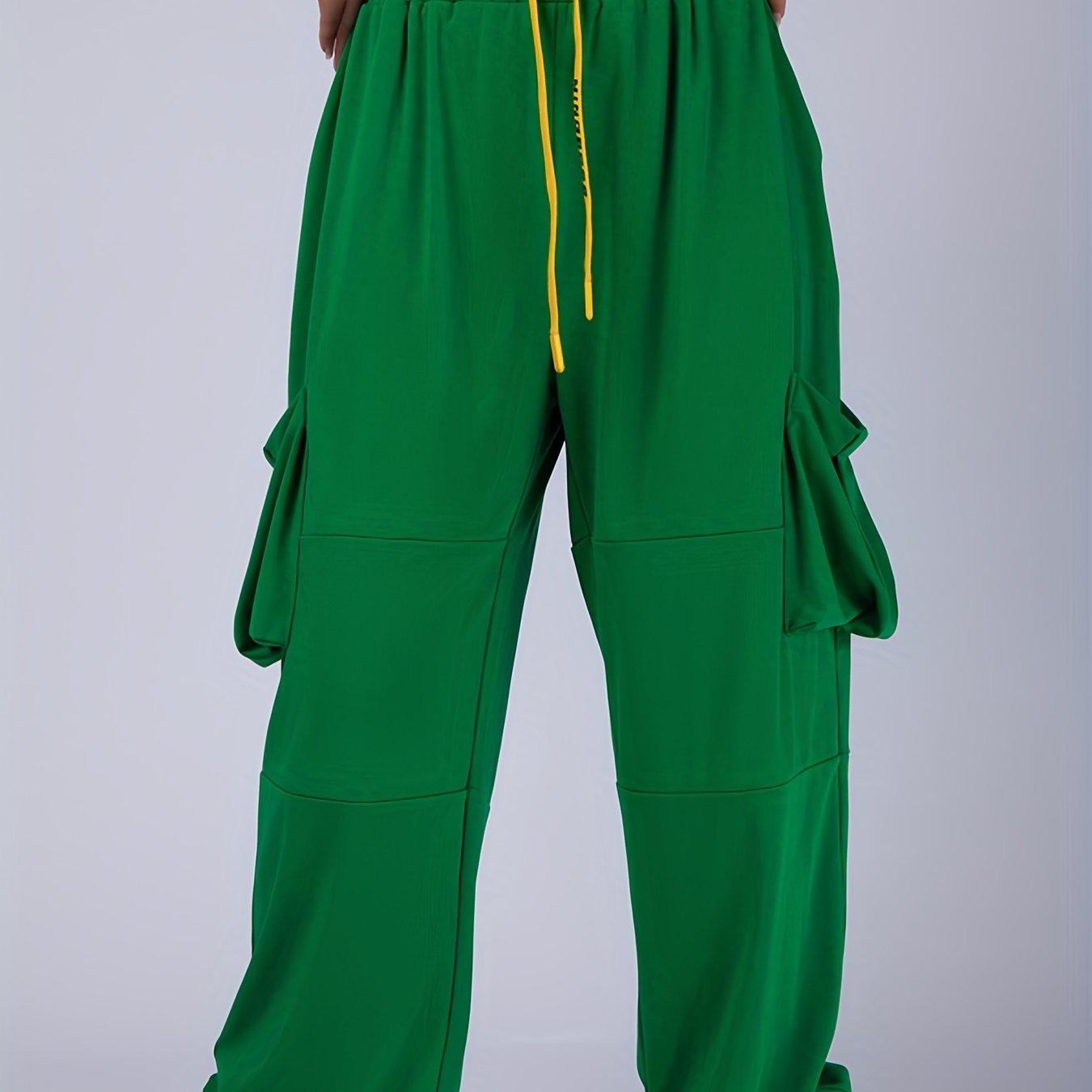 Women's Plus Elastic Drawstring High Rise Trousers