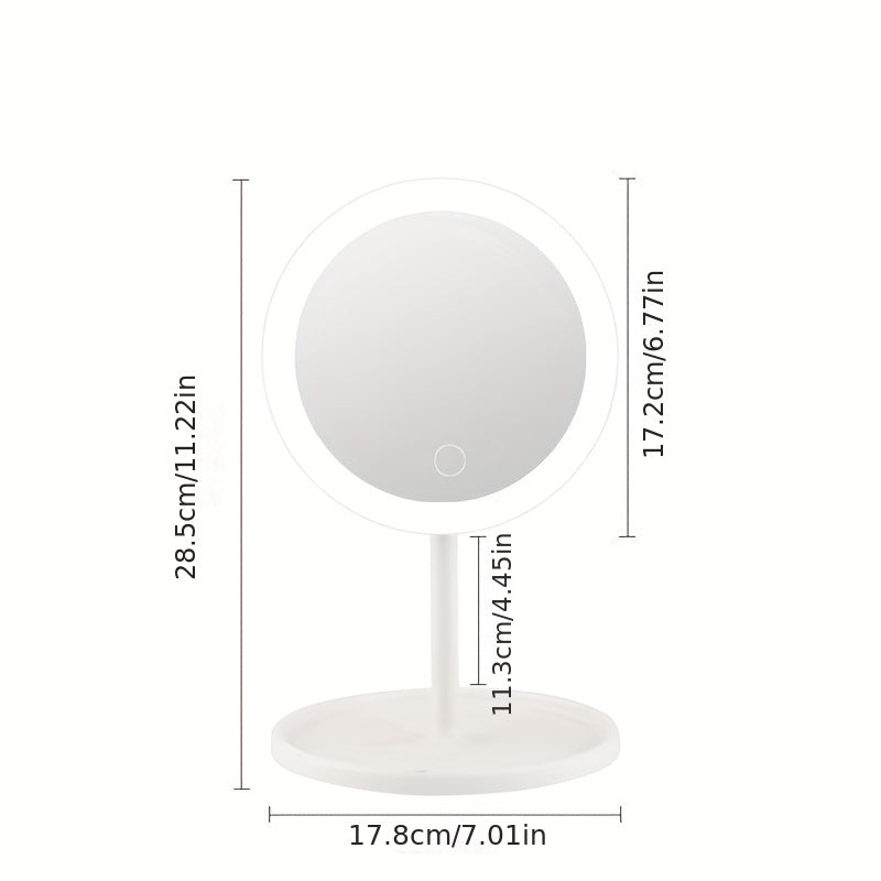 LED Touch Screen Makeup Mirror USB Rechargeable