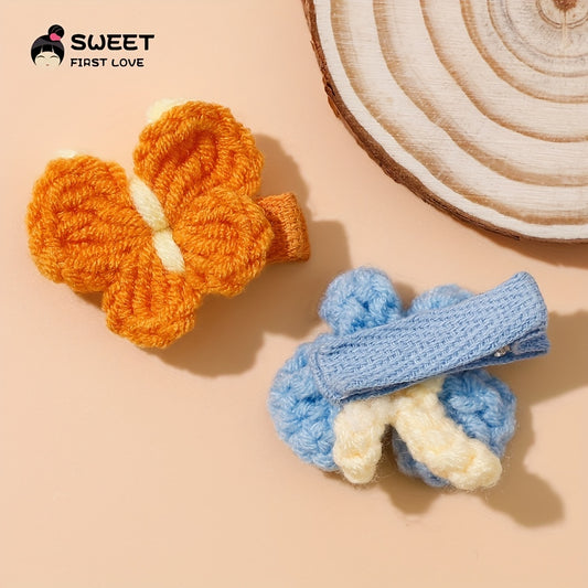 Colorful Knit Butterfly Hair Clips Decorative Accessories