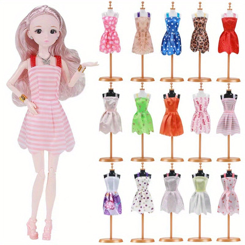 11.5 Inch Doll Dress Up Set - 38 Pieces, Clothes, Shoes, Necklaces, Han