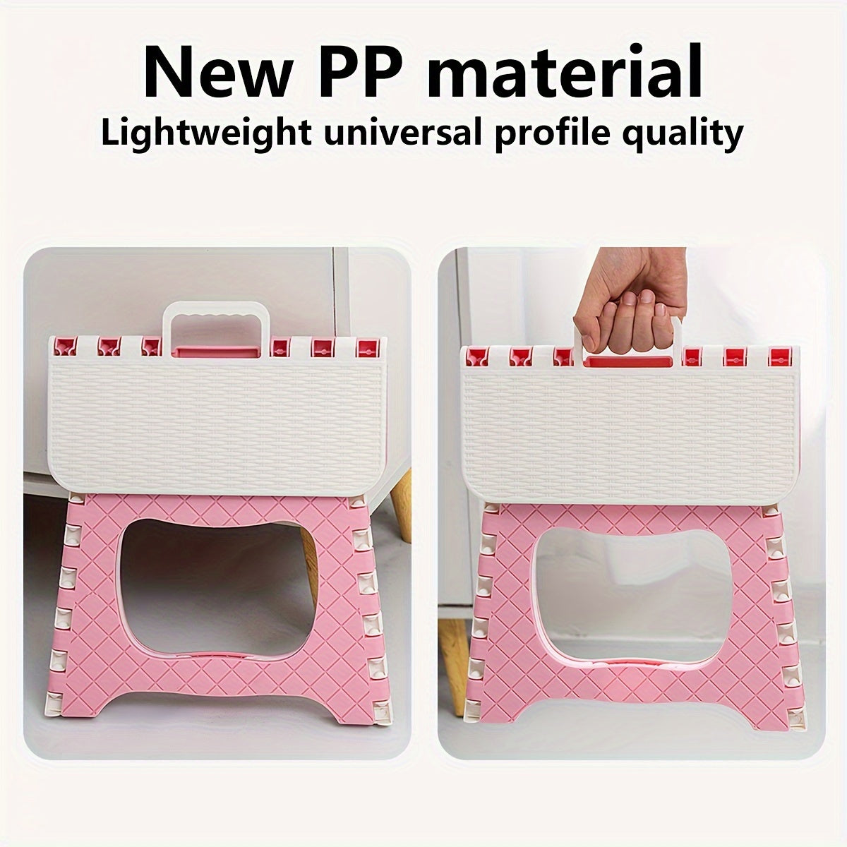 Portable Folding Stool with Handle for Bathroom Kitchen