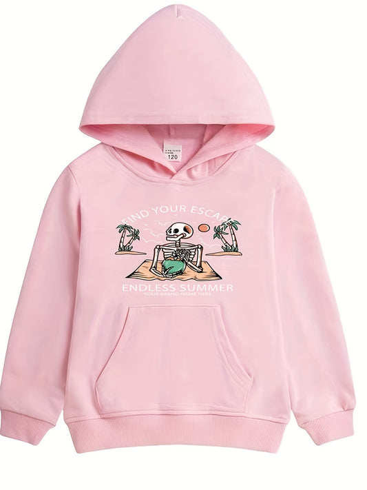 Skeleton Pattern Smart Hoodie For Girls Halloween Party