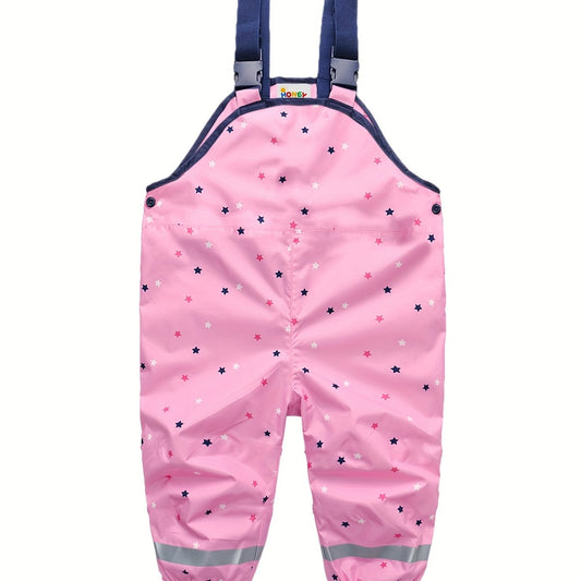 Waterproof Star Graphic Overalls for Girls