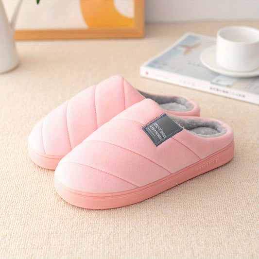 Men's Plush Lining Slip On Platform Slides