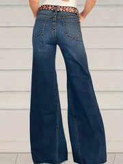 Women's Plus Button Fly High Rise Flared Leg Jeans