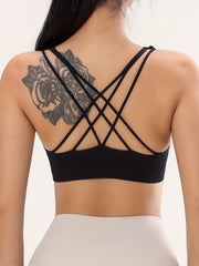 Criss Cross Back Sports Bra Breathable Workout Tank Bra