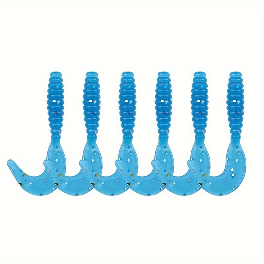 10pcs Soft Lure Twister Tail Fishing Bait Fishing Tackle