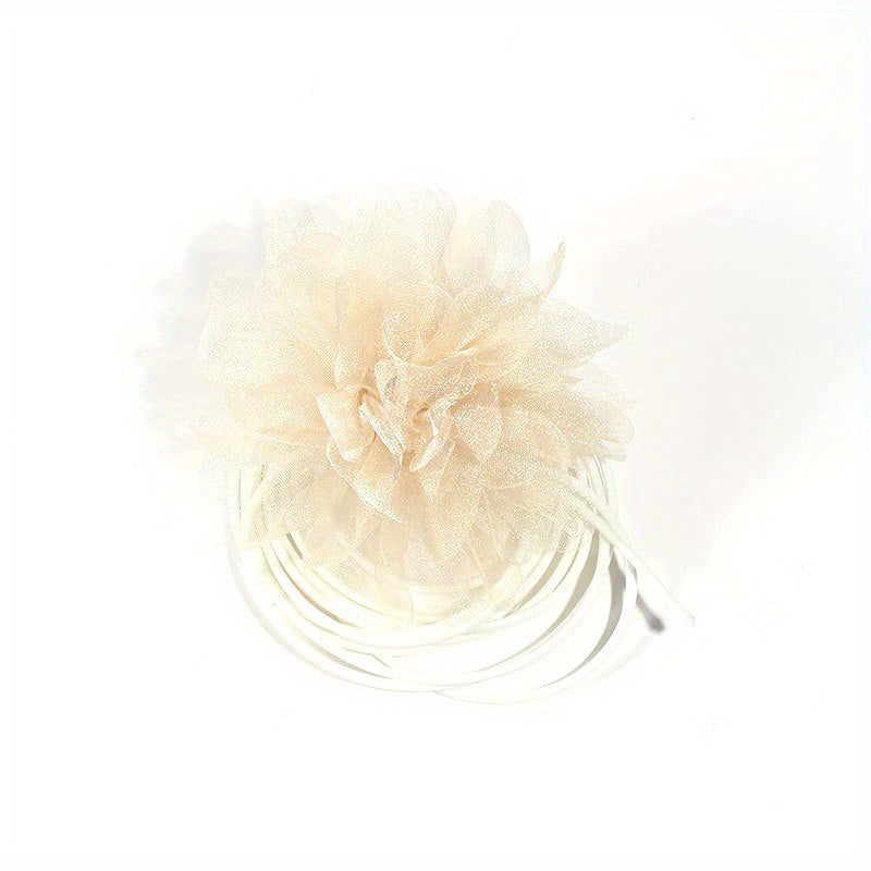 Mesh Flower Sash Belt Lace Up Waist Belt for Women