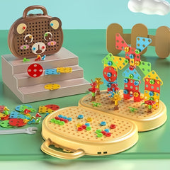 Creative Bear and Dog Design Toy Toolbox for Assembly