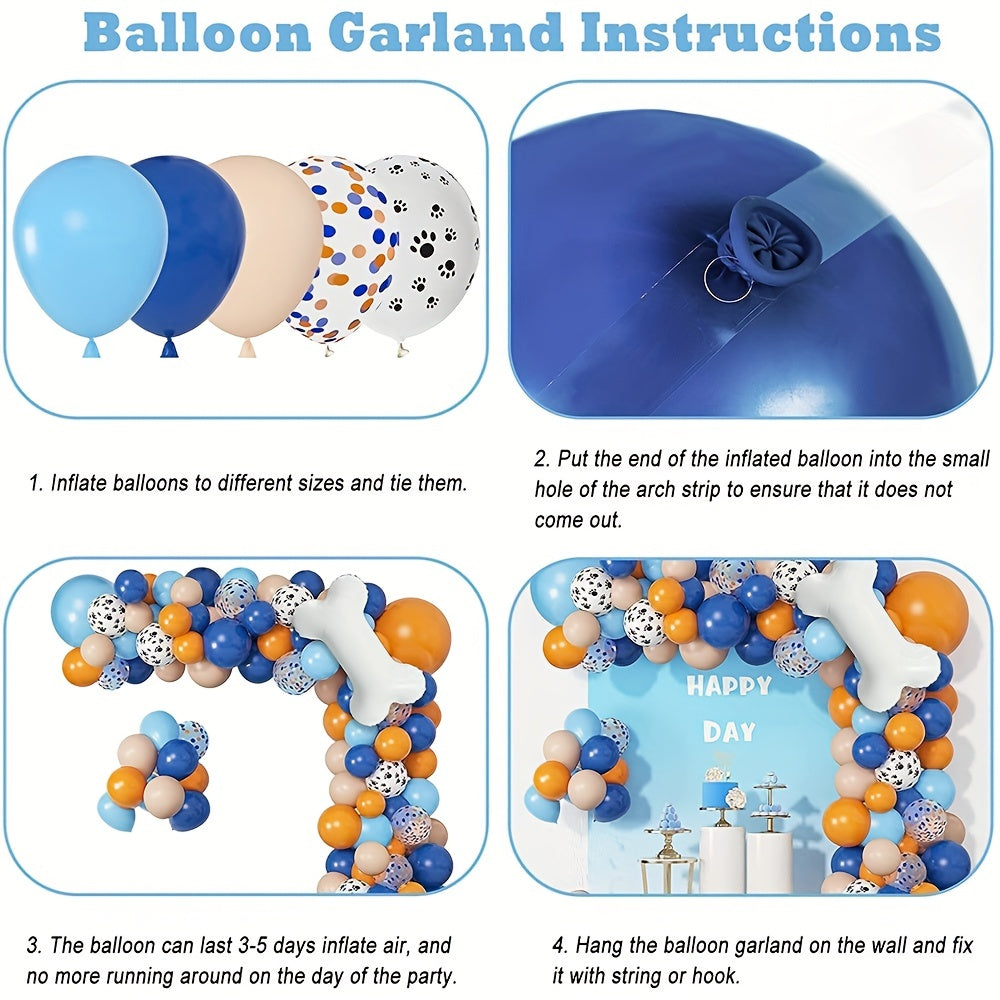 Dog Themed Party Balloons & Orange Dog Claw and Bone Balloon Decoration
