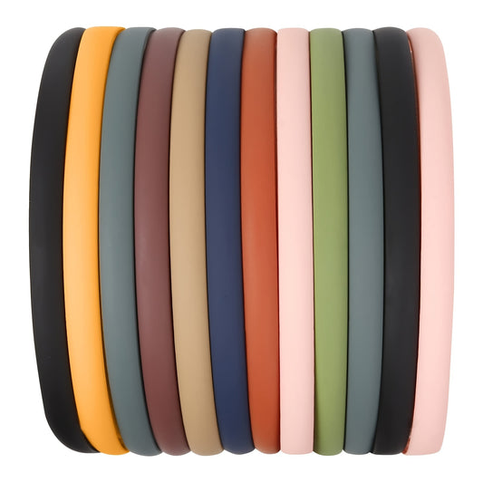 9pcs Solid Headband Skinny Head Hoop Nonslip Hair Band Sweet Hair Accessories