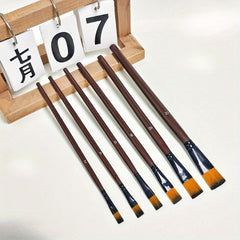 Nylon Wool Brushes 6 Sets for Gouache Watercolor Acrylic Paint
