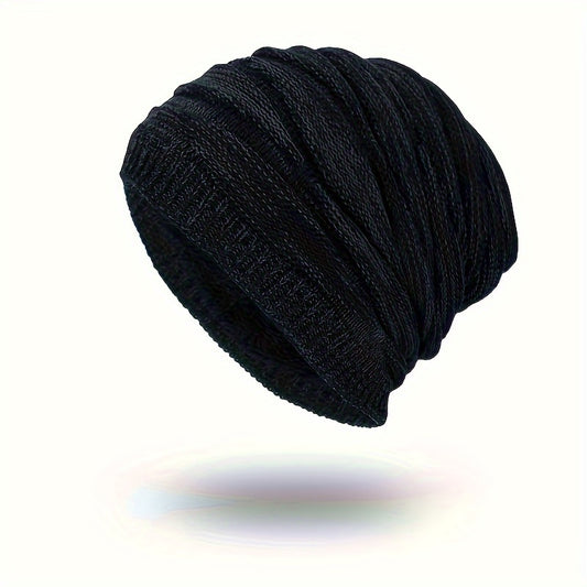 Winter Knitted Velvet Beanie Hat Warm Outdoor Pullover Cap