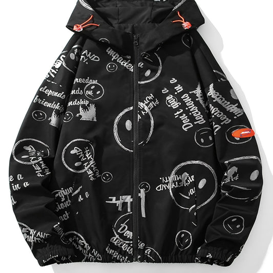Men's Casual Hooded Windbreaker Jacket for Spring and Fall