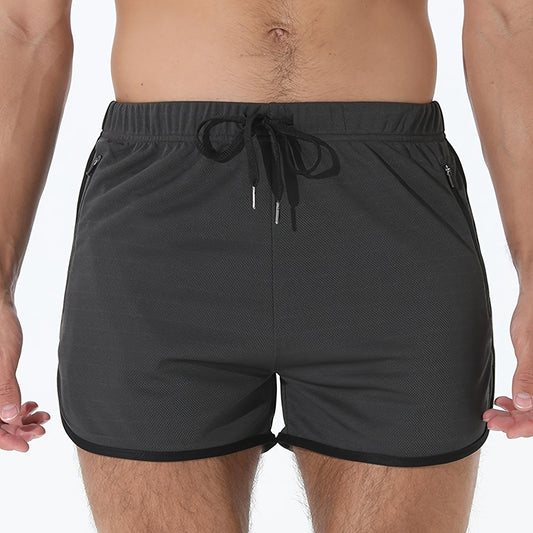 Men's Solid Drawstring Shorts Active Breathable Comfy