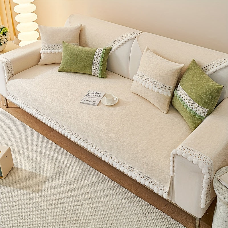 Pastoral Flower Sofa Slipcover Universal Couch Cover Non Slip