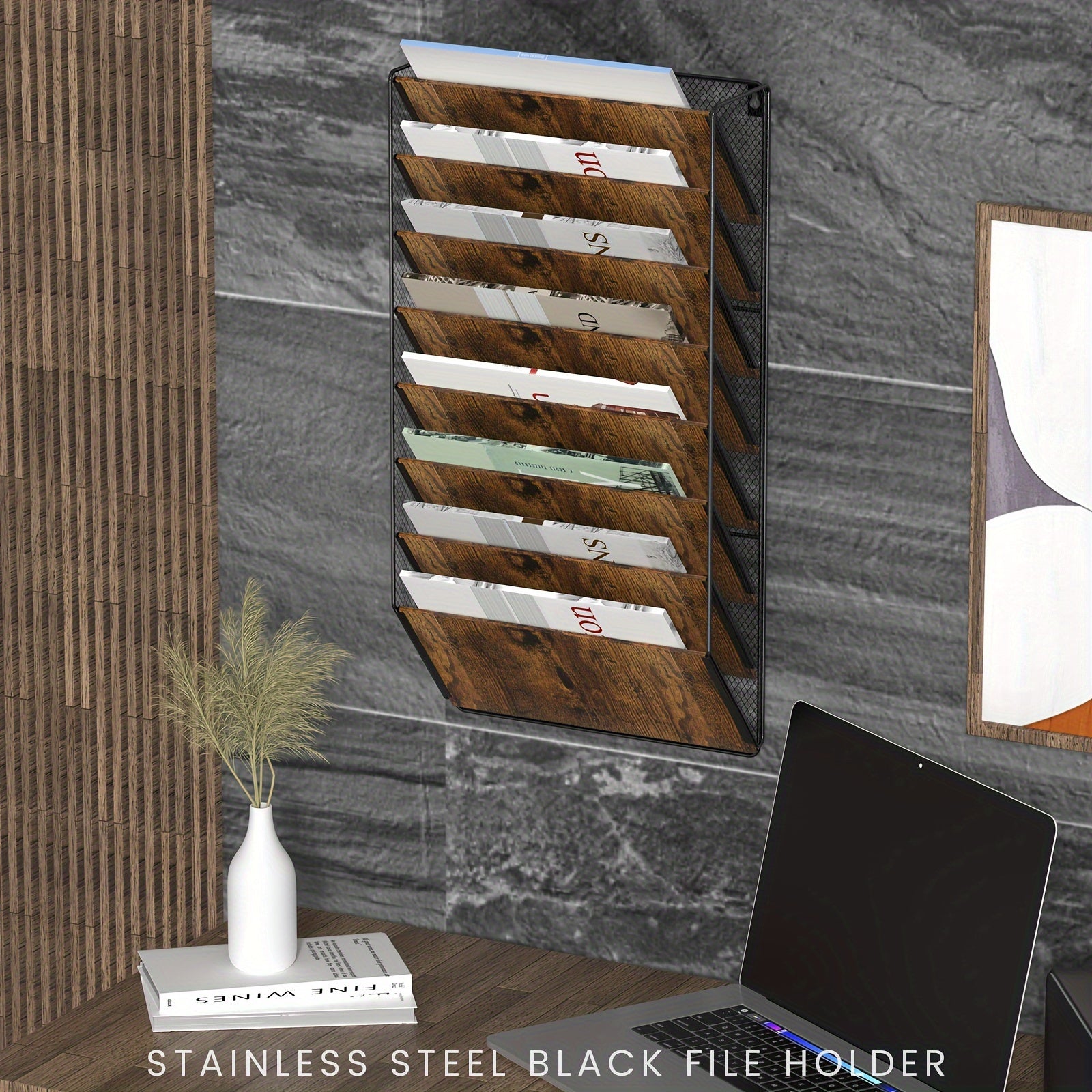 8 Pocket Wall File Shelf Organizer