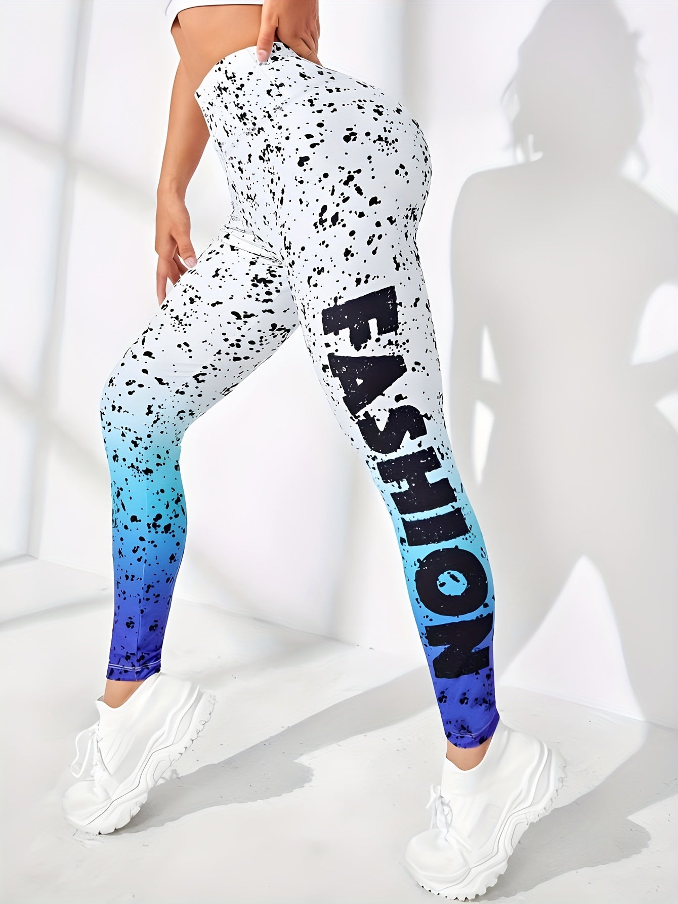 Gradient Print Yoga Fitness Leggings for Women