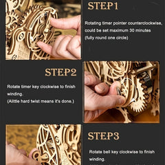 Owl Clock Mechanical Gears 3D Wooden Puzzle LK503