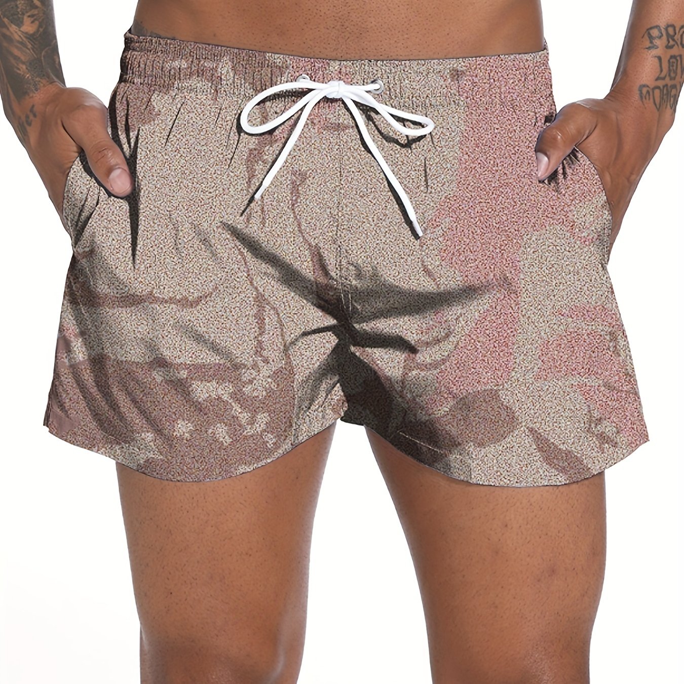 Men's Gradient Camo Swim Trunk with Mesh Lining - Quick Drying