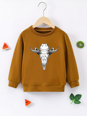 Cowboy Pattern Boys Sweatshirt Long Sleeve Pullover For Kids