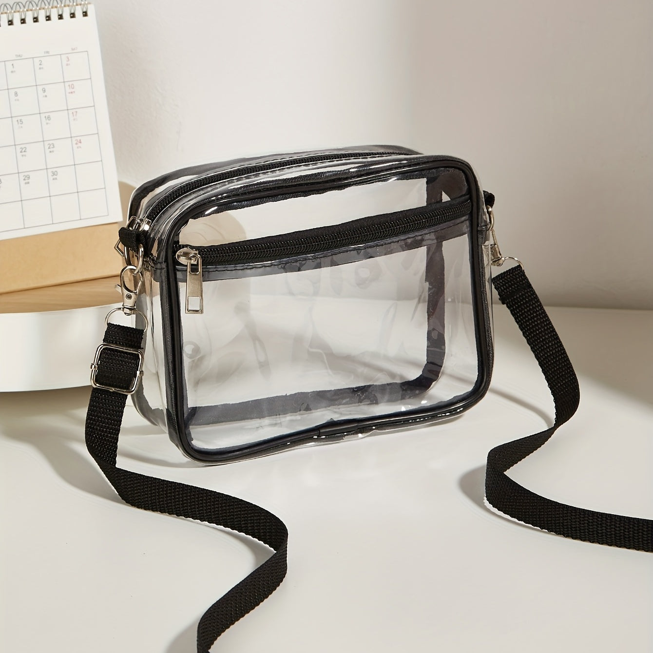 Casual Transparent Crossbody Bag PVC Shoulder Bag for Women