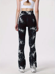 Tie Dye Flared Yoga Pants High Stretch Butt Lifting Quick Dry Sports Leggings