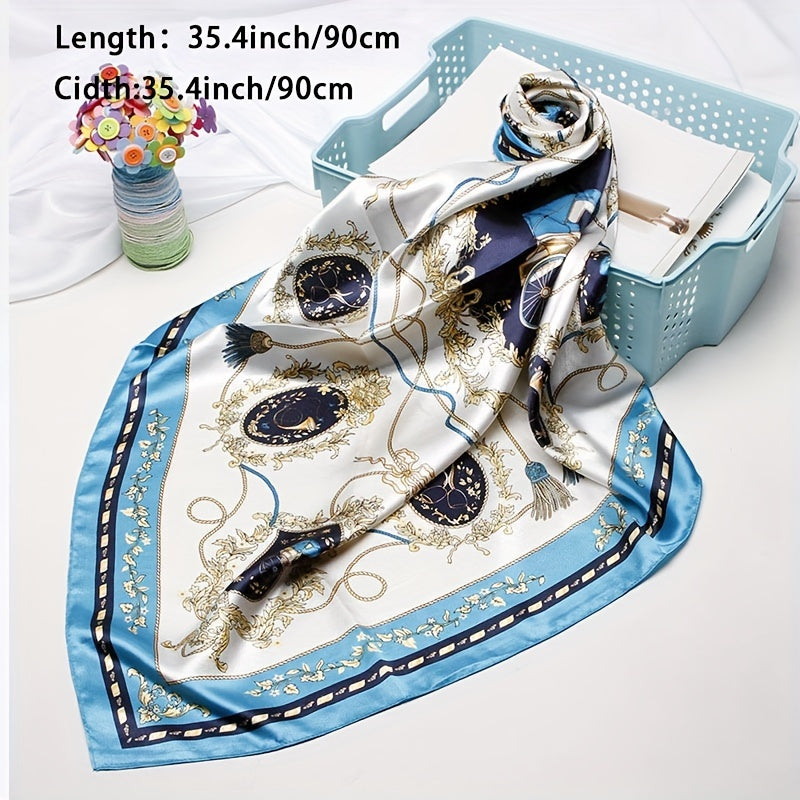 Carriage Pattern Bandana Silk Tube Top Shawl Scarf Wrap