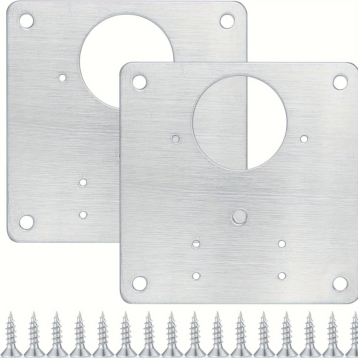 2pcs Stainless Steel Cabinet Hinge Repair Plate with Mounting Screws