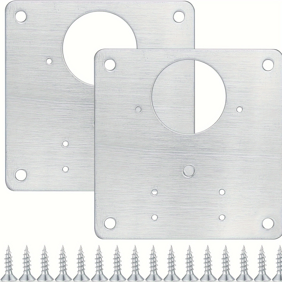 2pcs Stainless Steel Cabinet Hinge Repair Plate with Mounting Screws