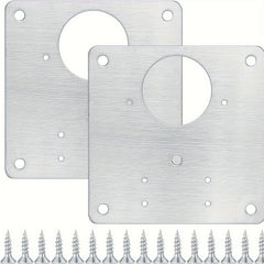 2pcs Stainless Steel Cabinet Hinge Repair Plate with Mounting Screws
