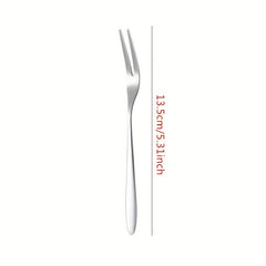 5PCS Stainless Steel Fruit Fork Dessert Fork Portable Small Cake Stick