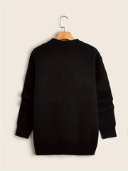 Cartoon Duck Pattern Crew Neck Sweater for Men