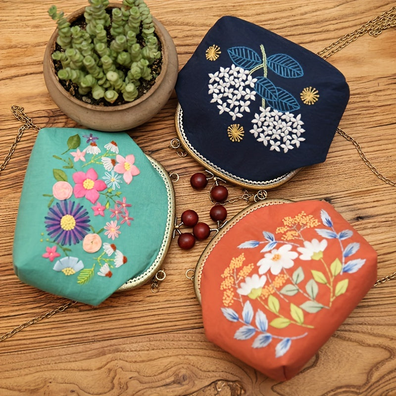 Golden Shoulder Bag DIY Material Customized Embroidered Art