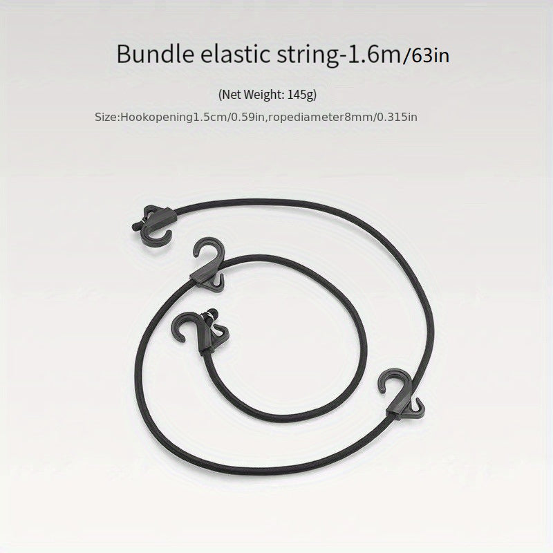 1pc Elastic Recreational Strap With Double Hook for Camping Storage