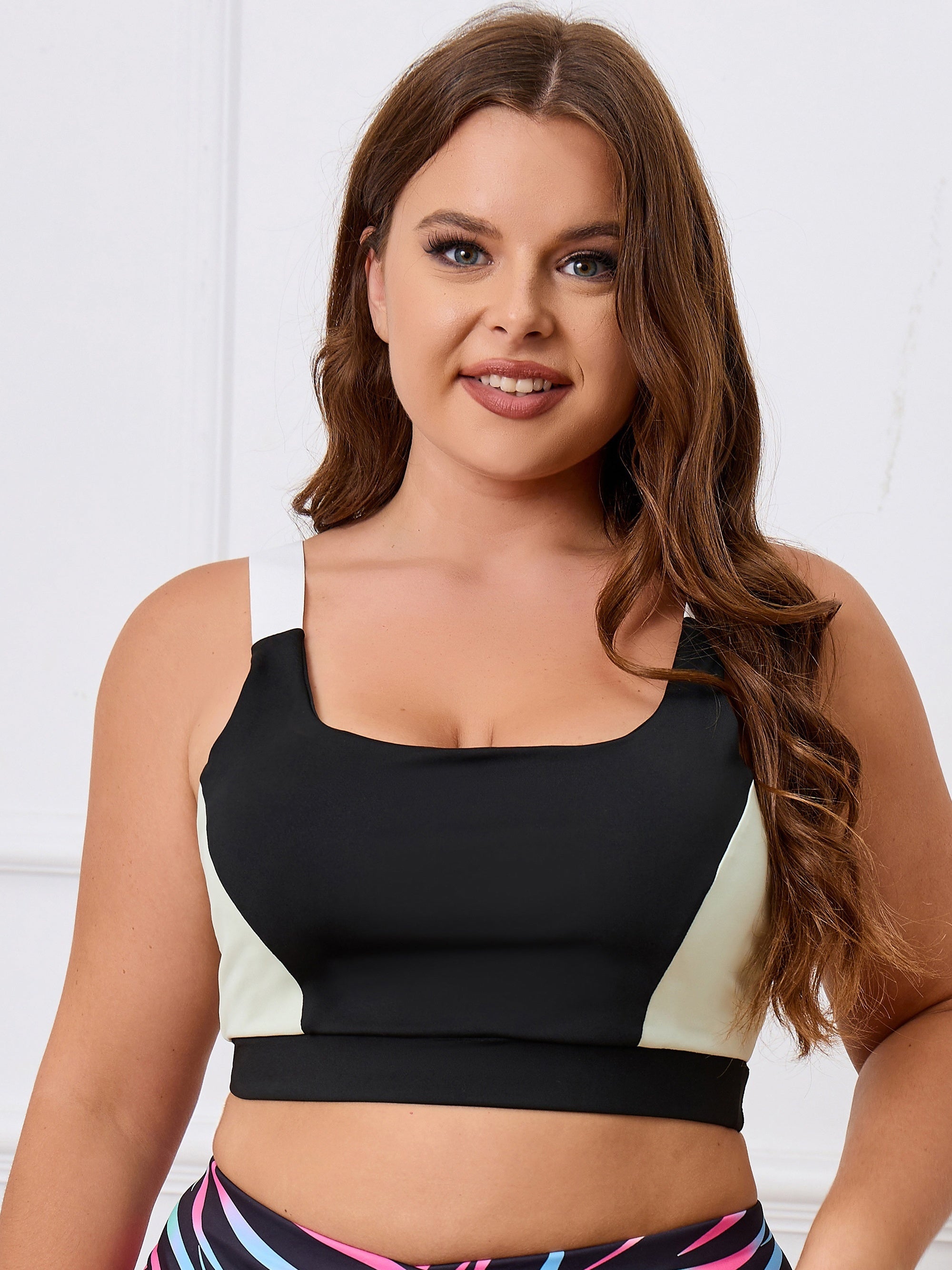  Colorblock Padded Seamless Sports Bra