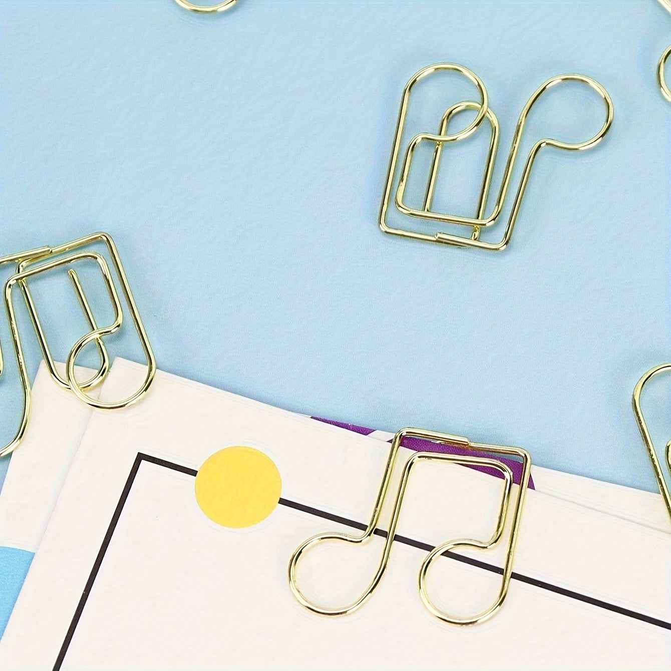20pcs Eighth Note Shaped Paper Clips Clef Pins Office Supplies