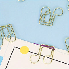 20pcs Eighth Note Shaped Paper Clips Clef Pins Office Supplies