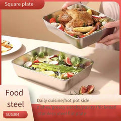 Stainless Steel Towel Tray With Cover Square Serving Tray