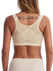 Breathable Cross Mesh Vest Sports Bra