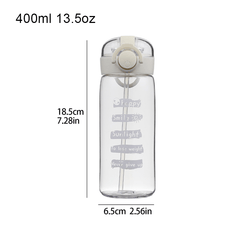Plastic Water Bottle 13.5oz Straw Portable Outdoor Camping Cup
