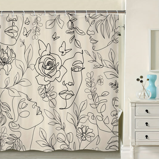 Abstract Face Shower Curtain